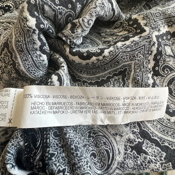 Women's XS Zara Women Paisley Halter Crop Black White Pattern Flowy - Picture 8 of 9